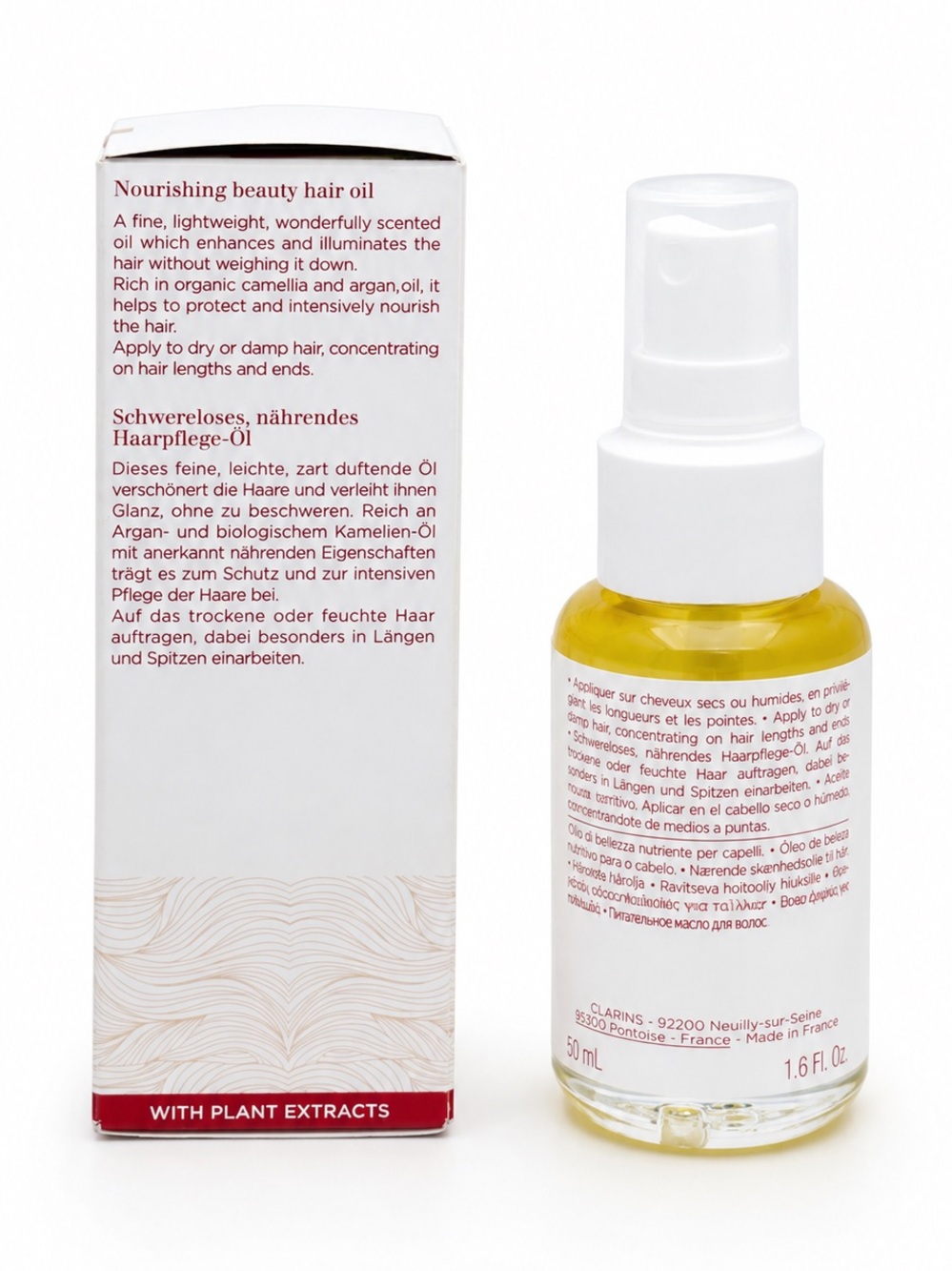 Clarins Nourishing Beauty Hair Oil Argan Camellia 1.6 oz 50 mL New in Box - Picture 3 of 7